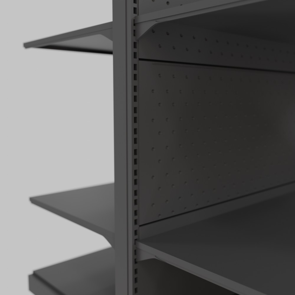 Стелаж перфорований 2 сторонній з 3 полицями - Зображення 2
