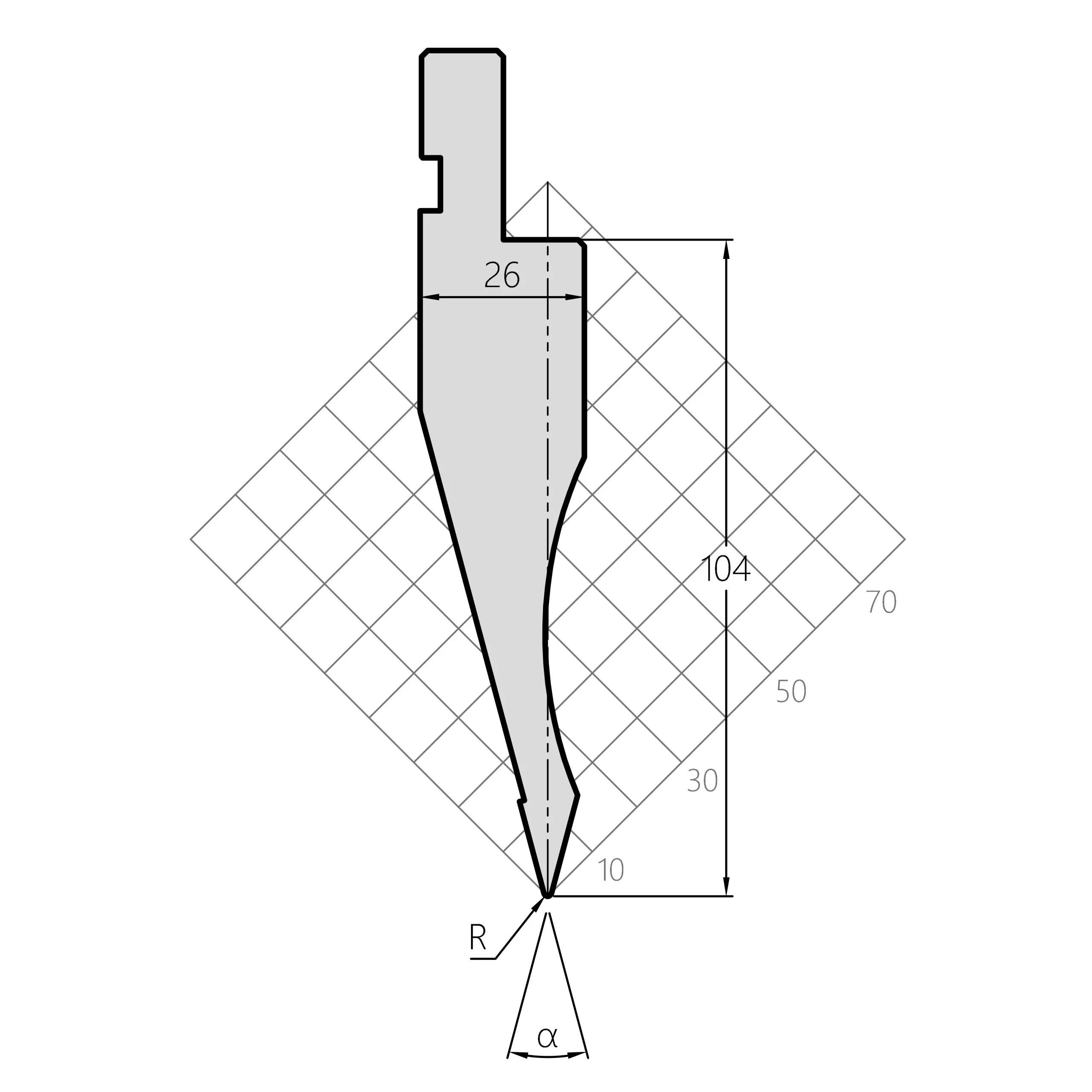Системний пуансон AMADA 30° H104/№ V-AM004